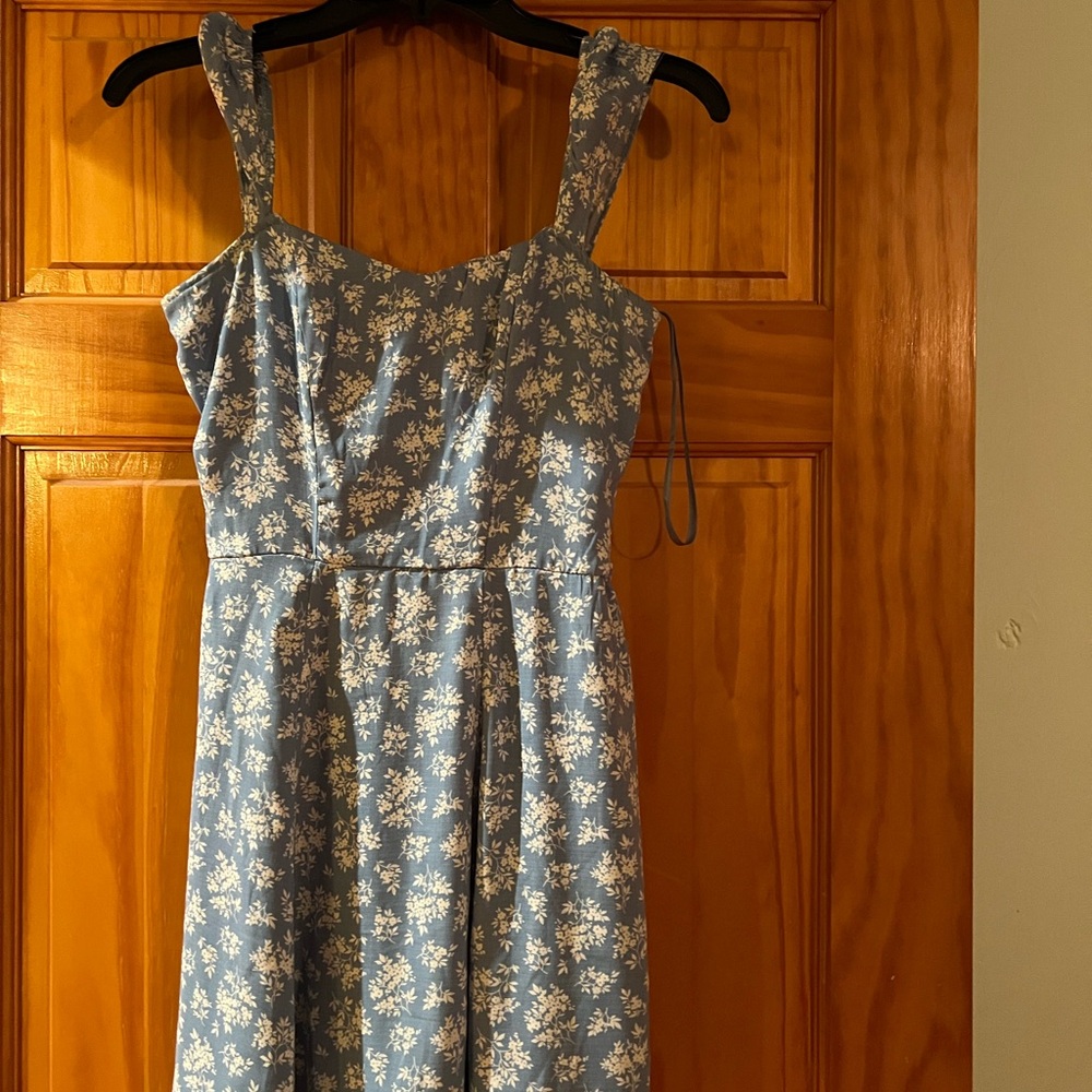 Trixxi Blue and White Floral Mini Dress